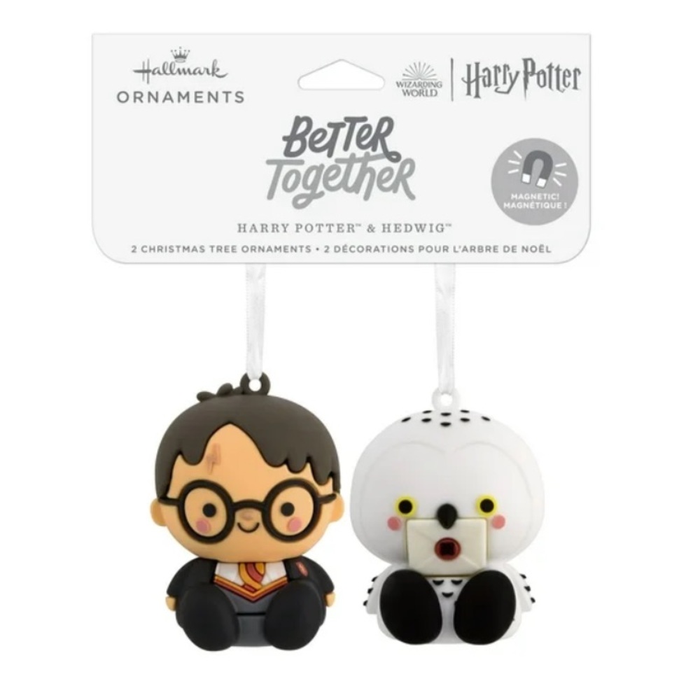 Hallmark Harry Potter & Hedwig Better Together Magnetic Ornaments 2 Shatterproof
